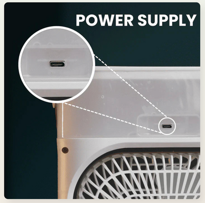 BRIZAR® -Ventilator Portabil cu Pulverizare de Apă și Umidificator | 3 în 1