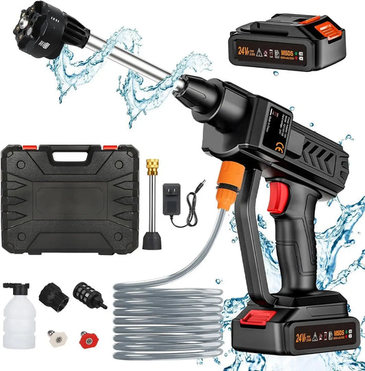 Waterjet Pro™ — Kit complet Hidrolavator portabil care elimină murdăria în câteva secunde, fără cabluri sau curent electric + 2 BATERII GRATUITE